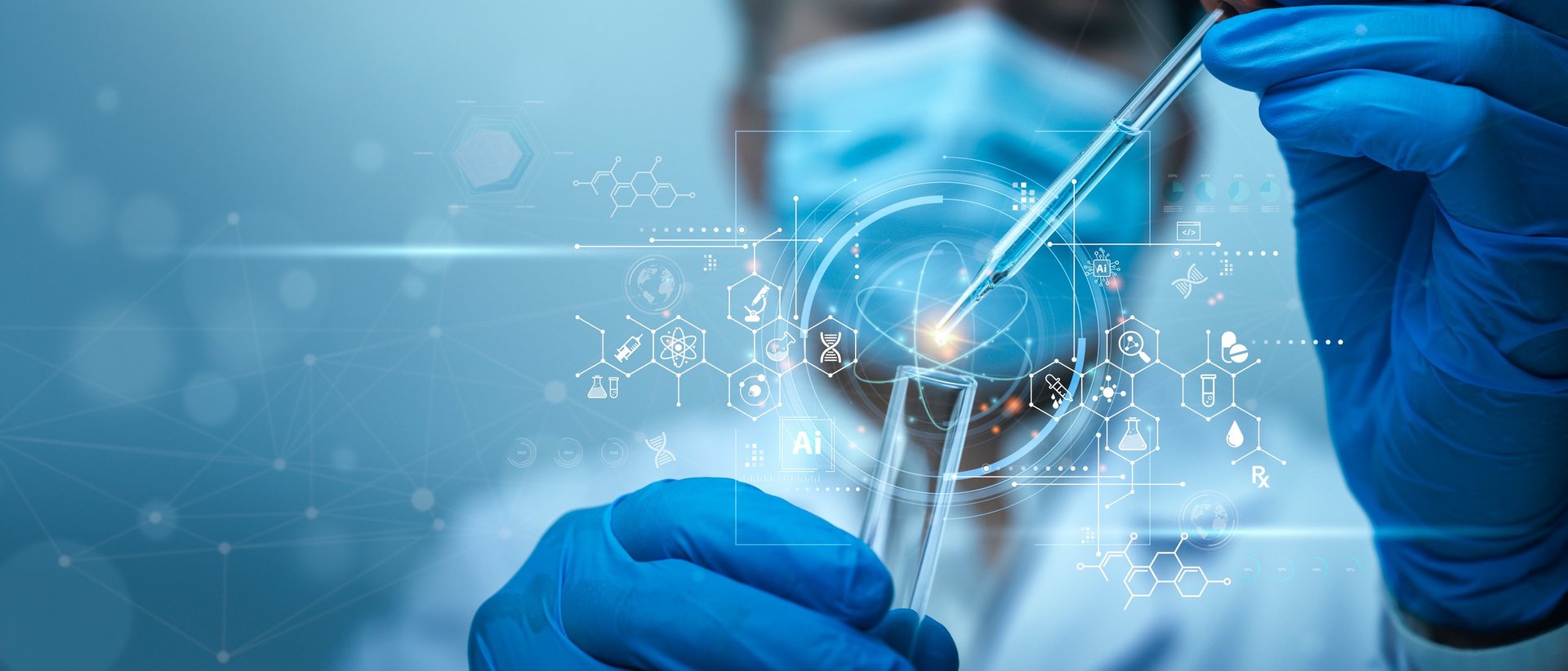 Scientist use ai technology for Medical Research and Development